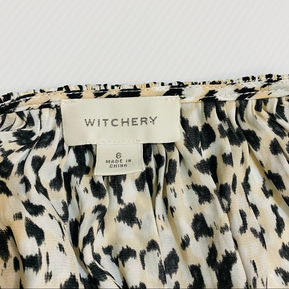 WITCHERY Womens Size 6 Ladies Animal Print Gathered Top Size 6 - Picture 9 of 16